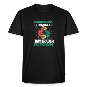 Day Trading Day Trader Taurus Bear - Men's Premium Organic T-Shirt - black - Front - Nico (187cm)