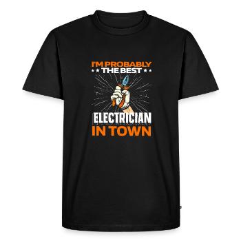 Electrician Electronics technician pliers - Men's Premium Organic T-Shirt - black - Front - Nico (187cm)