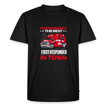 Service ambulancier paramédical - T-shirt Premium bio Homme - noir - Devant - Nico (187cm)