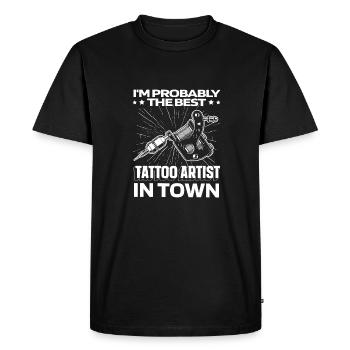 Machine à tatouer - T-shirt Premium bio Homme - noir - Devant - Nico (187cm)