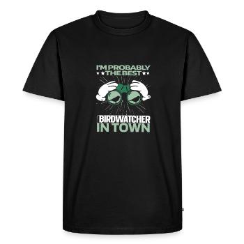 Jumelles ornithologiques - T-shirt Premium bio Homme - noir - Devant - Nico (187cm)