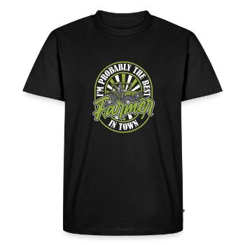Agriculteur Agriculteur - T-shirt Premium bio Homme - noir - Devant - Nico (187cm)