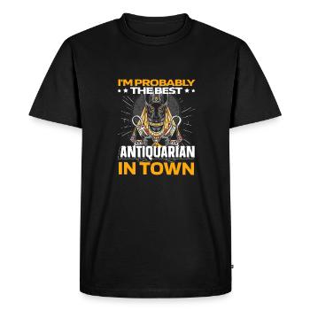Antiquaires Anubis - T-shirt Premium bio Homme - noir - Devant - Nico (187cm)