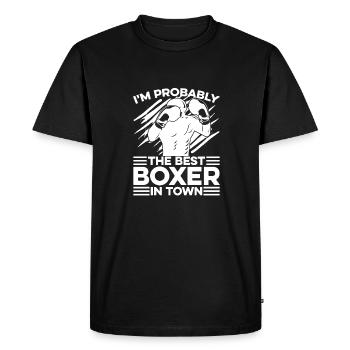 Boxing Boxer Funny - Men's Premium Organic T-Shirt - black - Front - Nico (187cm)