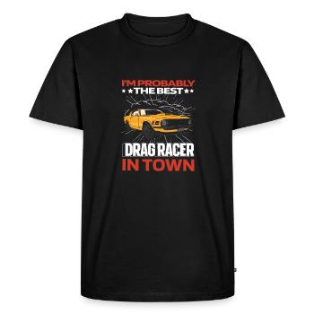 Dragster Drag Race Drôle - T-shirt Premium bio Homme - noir - Devant - Nico (187cm)