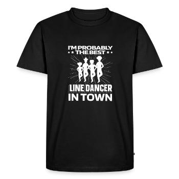 Danse en ligne drôle - T-shirt Premium bio Homme - noir - Devant - Nico (187cm)