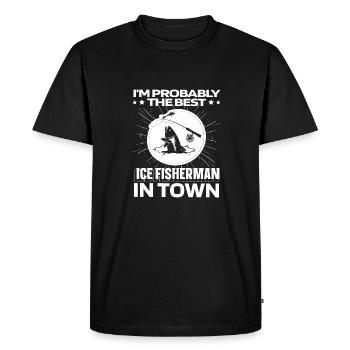Pêche sur glace Pêche sur glace Drôle - T-shirt Premium bio Homme - noir - Devant - Nico (187cm)