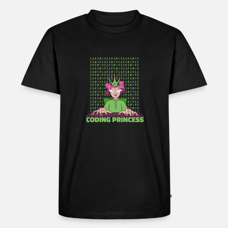 Développeur Coder Programmeur Princess - T-shirt Premium bio Homme - noir