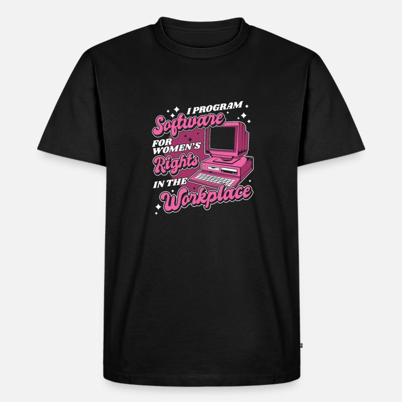 Entwickler Coder Programmierer Arbeitsplatz - Männer Premium Bio T-Shirt - Schwarz