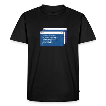 Développeur Coder Programmeur Père - T-shirt Premium bio Homme - noir - Devant - Nico (187cm)