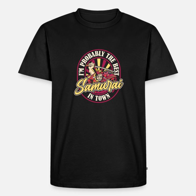 Samurai Katana - Männer Premium Bio T-Shirt - Schwarz