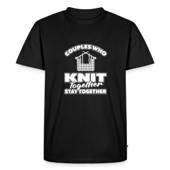 Couple de tricot - T-shirt Premium bio Homme - noir - Devant - Nico (187cm)