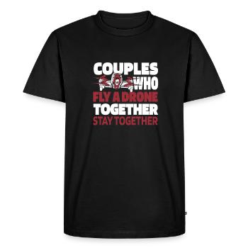 Paire de quadricoptères de drones - T-shirt Premium bio Homme - noir - Devant - Nico (187cm)