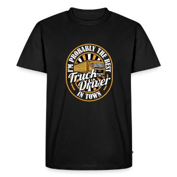 Truck Driver Trucker Truck Driver Funny - Men's Premium Organic T-Shirt - black - Front - Nico (187cm)