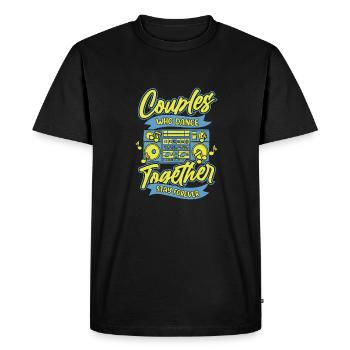 Couple danseur dansant - T-shirt Premium bio Homme - noir - Devant - Nico (187cm)