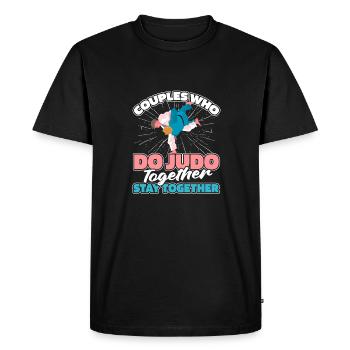 Couple de judokas - T-shirt Premium bio Homme - noir - Devant - Nico (187cm)