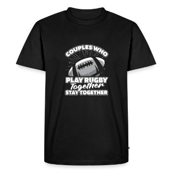Paire de rugby - T-shirt Premium bio Homme - noir - Devant - Nico (187cm)