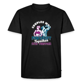 Paire de dynamophilie - T-shirt Premium bio Homme - noir - Devant - Nico (187cm)