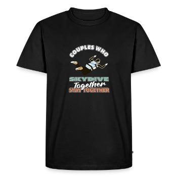 Paire de parachutistes - T-shirt Premium bio Homme - noir - Devant - Nico (187cm)