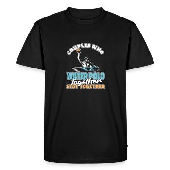 Couple water-polo water-polo - T-shirt Premium bio Homme - noir - Devant - Nico (187cm)
