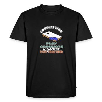 Cornhole Blind Hole Game Pair - Men's Premium Organic T-Shirt - black - Front - Nico (187cm)