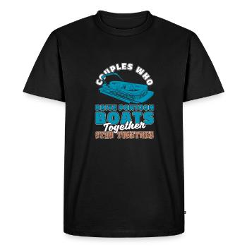 Paire de bateaux pontons - T-shirt Premium bio Homme - noir - Devant - Nico (187cm)