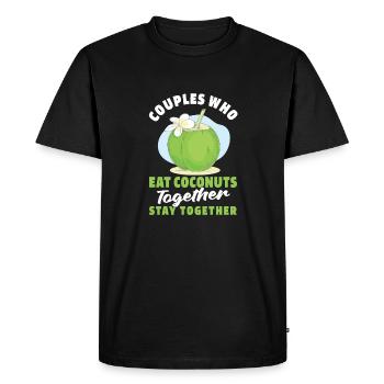 Coconut Coconut Pair - Men's Premium Organic T-Shirt - black - Front - Nico (187cm)