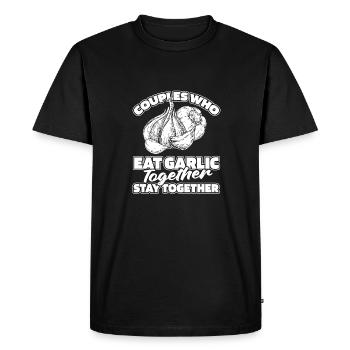 Garlic Knobi Knofi Pair - Men's Premium Organic T-Shirt - black - Front - Nico (187cm)