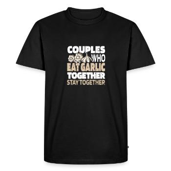 Garlic Knobi Knofi Pair - Men's Premium Organic T-Shirt - black - Front - Nico (187cm)