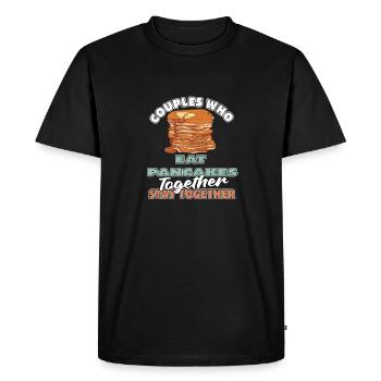 Paire de crêpes - T-shirt Premium bio Homme - noir - Devant - Nico (187cm)