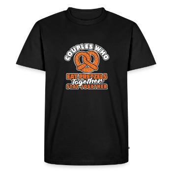 Paire de bretzels - T-shirt Premium bio Homme - noir - Devant - Nico (187cm)
