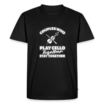 Couple de violoncelle violoncelliste - T-shirt Premium bio Homme - noir - Devant - Nico (187cm)