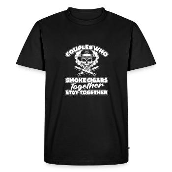 Cigar pair - Men's Premium Organic T-Shirt - black - Front - Nico (187cm)