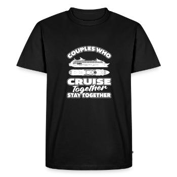 Couple de navires de croisière - T-shirt Premium bio Homme - noir - Devant - Nico (187cm)