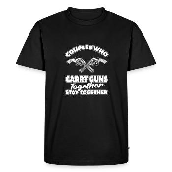 Paire de droits d’armes à feu - T-shirt Premium bio Homme - noir - Devant - Nico (187cm)