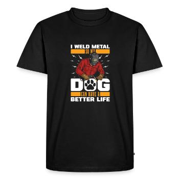 Blacksmith Metal Worker Dog - Men's Premium Organic T-Shirt - black - Front - Nico (187cm)