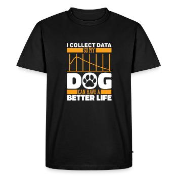 Data Science Data Analyst Dog - Men's Premium Organic T-Shirt - black - Front - Nico (187cm)