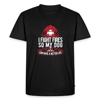 Chien pompier - T-shirt Premium bio Homme - noir - Devant - Nico (187cm)