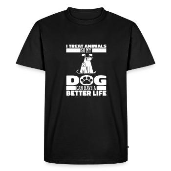 Veterinary assistant Veterinary assistant dog - Men's Premium Organic T-Shirt - black - Front - Nico (187cm)