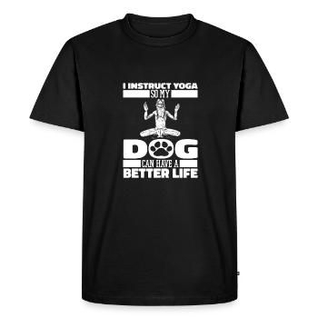 Professeur de Yoga Instructeur de Yoga Chien - T-shirt Premium bio Homme - noir - Devant - Nico (187cm)
