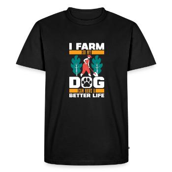 Fermier Chien fermier - T-shirt Premium bio Homme - noir - Devant - Nico (187cm)