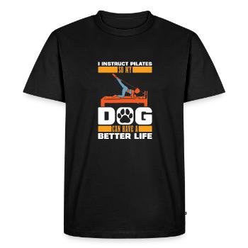 Pilates Trainer Dog - Men's Premium Organic T-Shirt - black - Front - Nico (187cm)