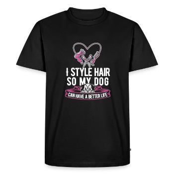 Coiffeur Coiffeur Chien - T-shirt Premium bio Homme - noir - Devant - Nico (187cm)