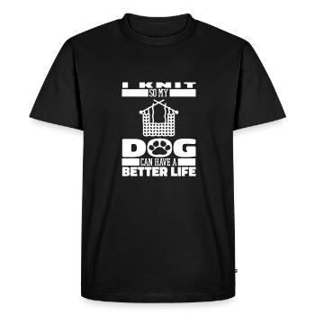 Chien à tricoter - T-shirt Premium bio Homme - noir - Devant - Nico (187cm)