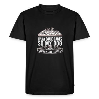Jeu de société jeu de société chien - T-shirt Premium bio Homme - noir - Devant - Nico (187cm)