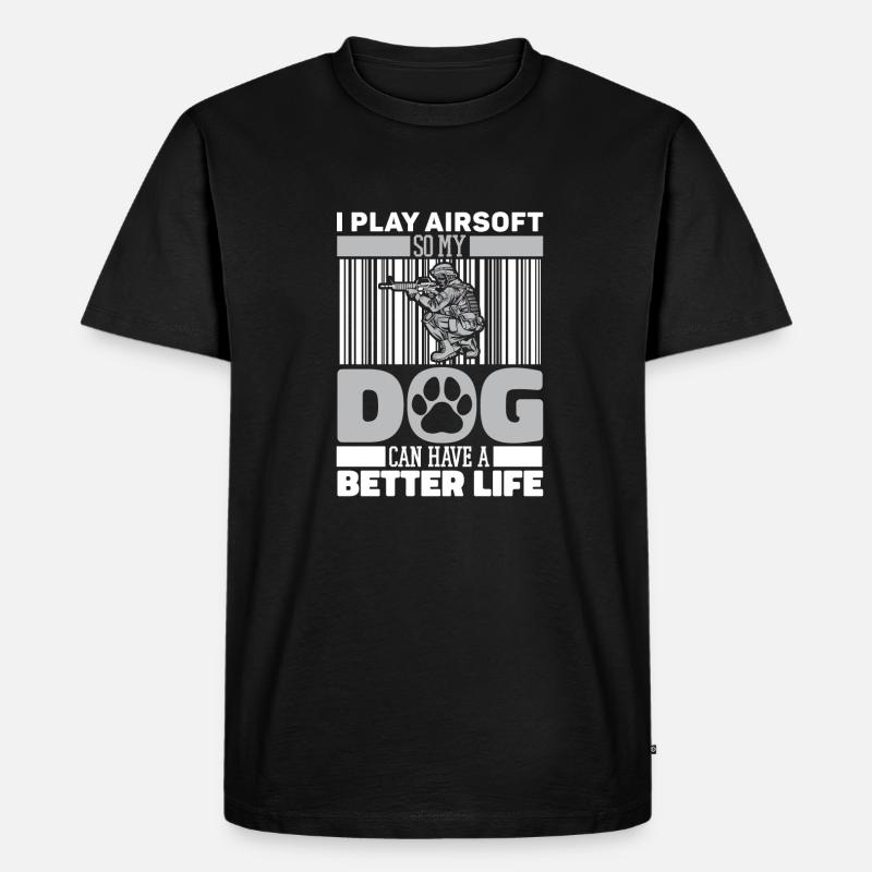 Airsoft Hund - Männer Premium Bio T-Shirt - Schwarz