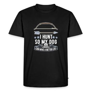 Chasse à l’arc Chien chasseur à l’arc - T-shirt Premium bio Homme - noir - Devant - Nico (187cm)