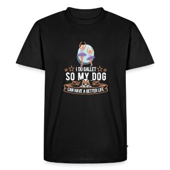 Ballet Balerina Chien - T-shirt Premium bio Homme - noir - Devant - Nico (187cm)