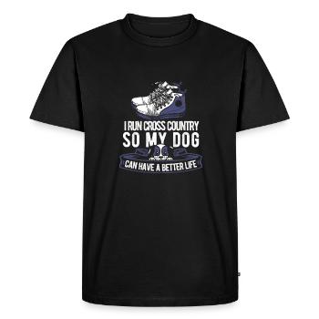 Xc Runner Cross Country Running Dog - Men's Premium Organic T-Shirt - black - Front - Nico (187cm)