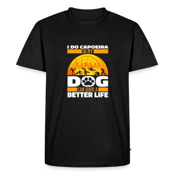 Capoeira Chien de Danse Combattant - T-shirt Premium bio Homme - noir - Devant - Nico (187cm)
